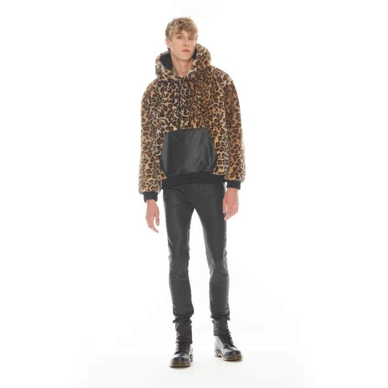 LEOPARD FAUX FUR PULL OVER