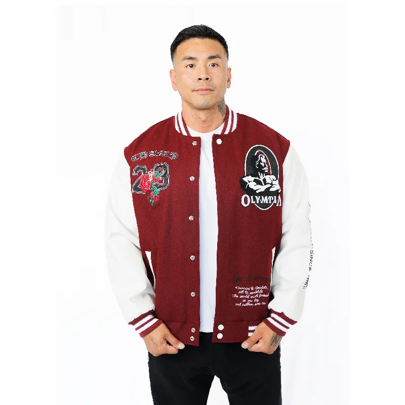 OIympia Red Velvet Roses Varsity Jacket