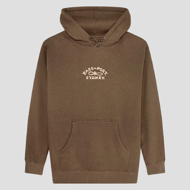 Pass~Port Moniker Organic Embroidery Hoodie - Bark