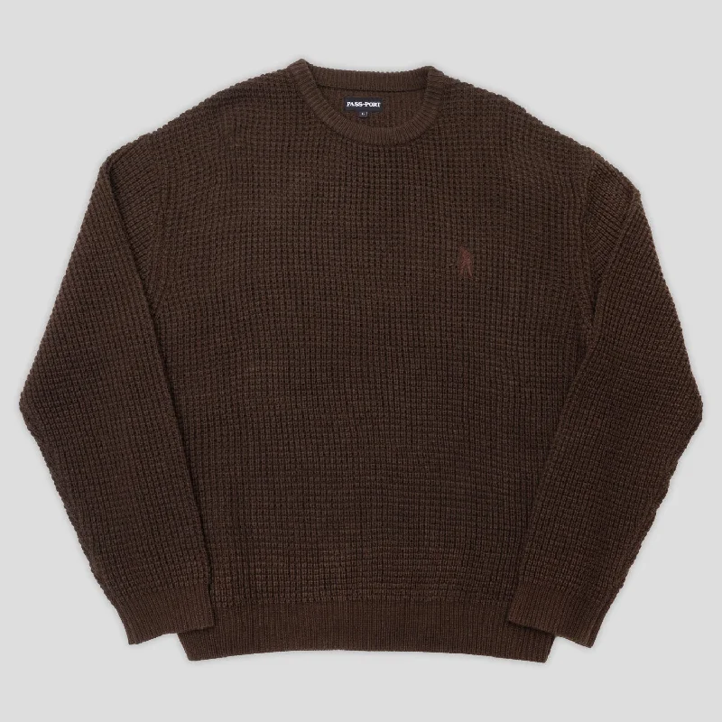 Pass~Port Organic Waffle Knit Sweater - Chocolate