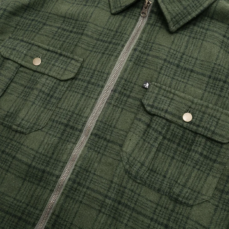 PASS~PORT ""WORKERS"" ZIP UP FLANNEL FOREST GREEN