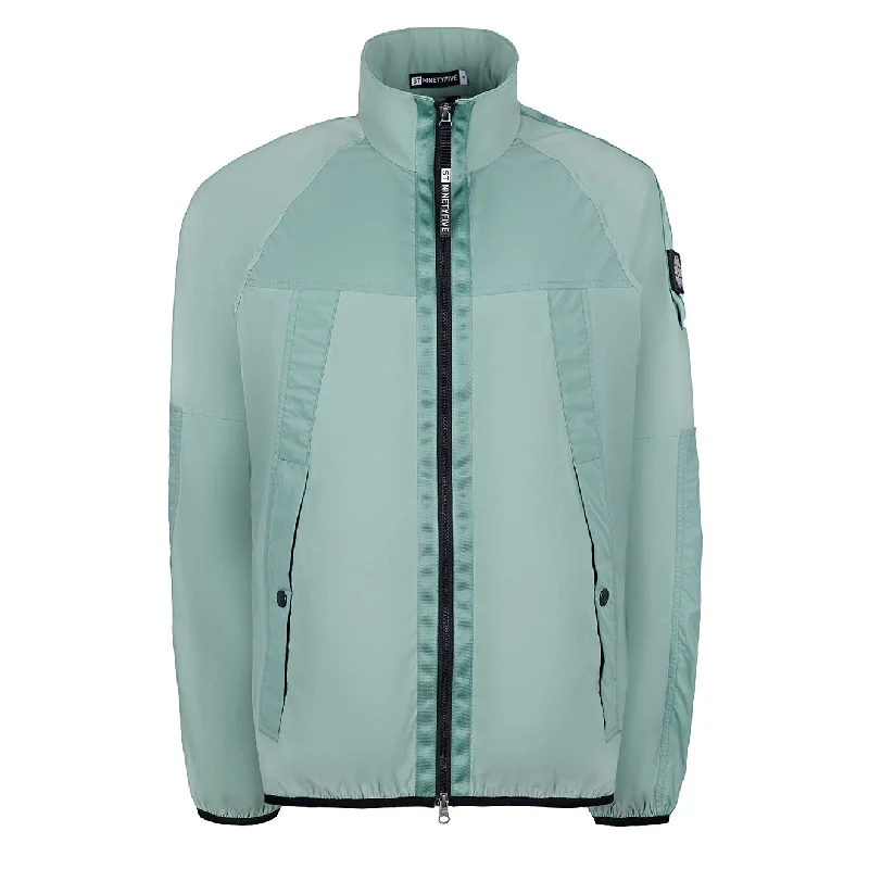 ST95 4 Way Stretch Zip Through Mid Green