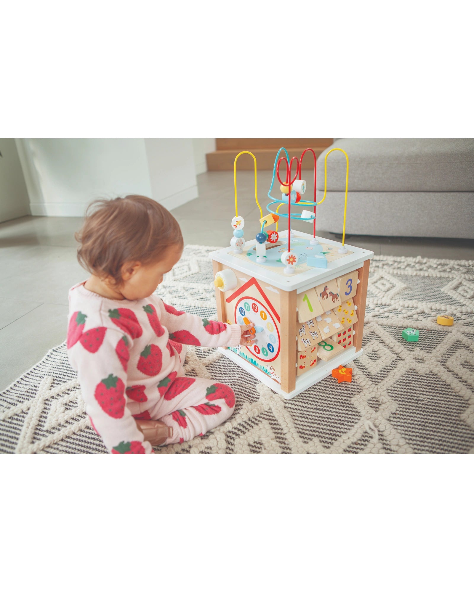 Wooden number toys for math concepts​ Bello Farm Activity Cube