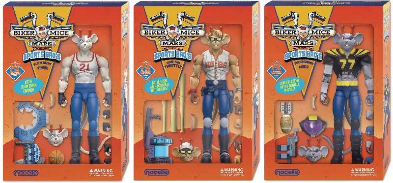 Ralph Breaks the Internet Ralph and Vanellope Action Figures Biker Mice from Mars Sports Bros Action Figures (Full set of 3) Previews Exclusive - The Nacelle Company Ralph Breaks the Internet Ralph and Vanellope Action Figures Biker Mice from Mars Sports Bros Action Figures (Full set of 3) Previews Exclusive - The Nacelle Company