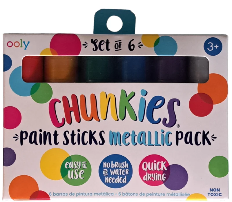 High - end art supplies for professional illustrators​ Chunkies Paint Sticks Metallic - 6pk