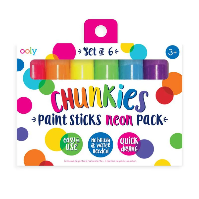 Painting and handicraft supplies for beach - themed projects​ Ooly chunkies paint sticks - neon set of 6