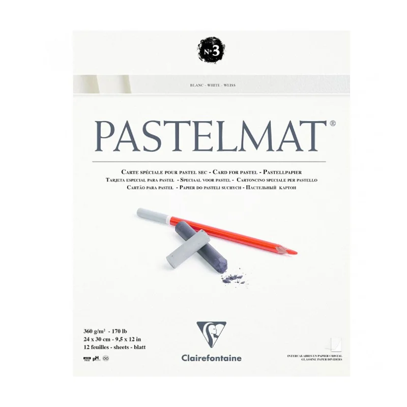 High - end art supplies for professional illustrators Clairefontaine Pastelmat Pad No.3 - 360gsm - 30x40cm - WHITE PAPER High - end art supplies for professional illustrators Clairefontaine Pastelmat Pad No.3 - 360gsm - 30x40cm - WHITE PAPER
