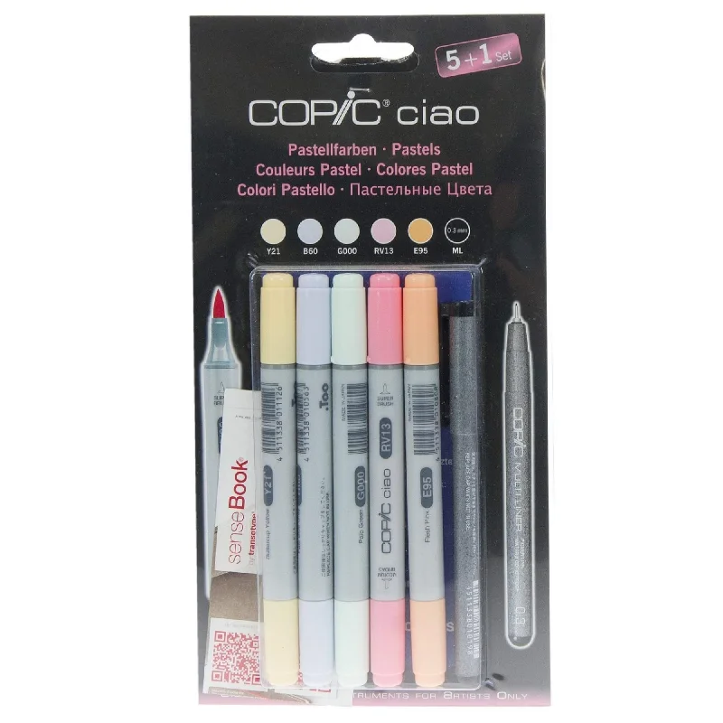 Art supplies for creating wall art for the living room​ COPIC Ciao Marker 5+1 Pastel Set
