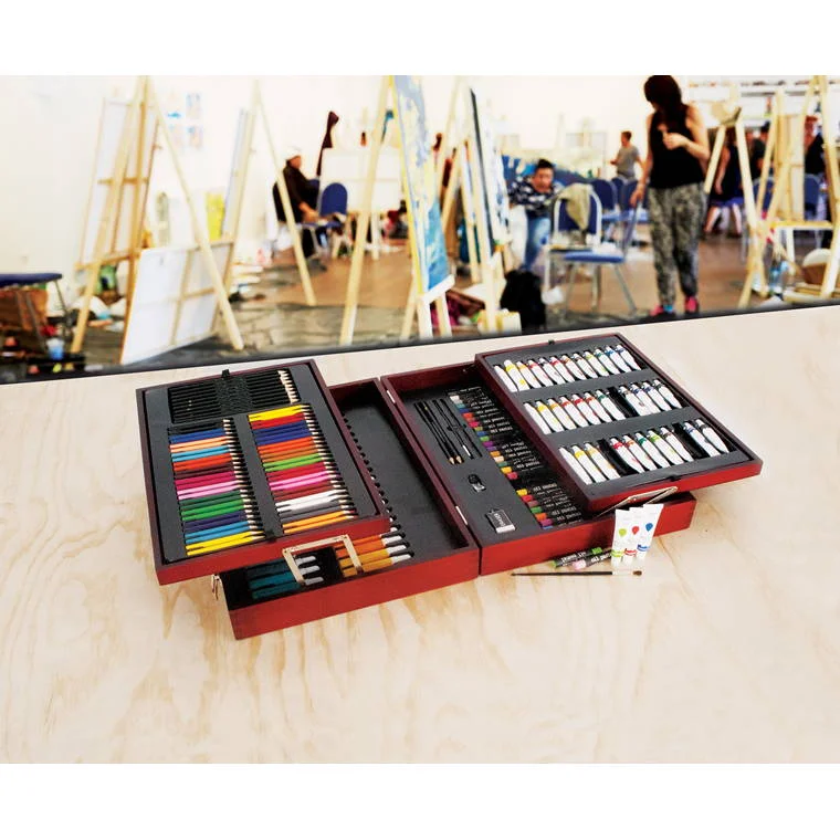 School - grade art supplies for classroom projects​ Wooden Art Box Set, 201pce