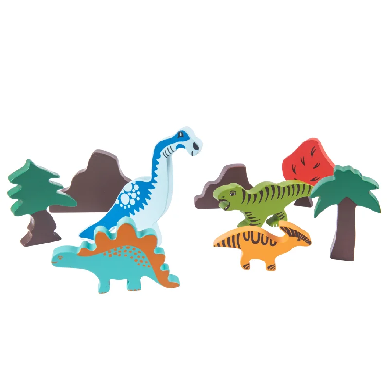 Wooden scented toys for olfactory experiences​ Dinosaur World (9 Piece)