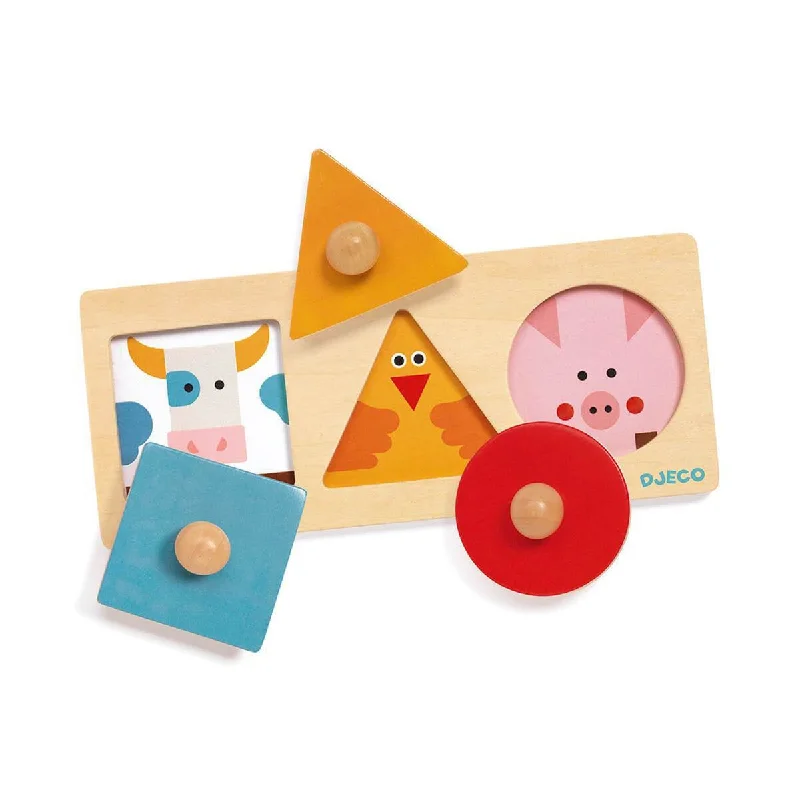 Wooden rocking horses for classic playtime​ Djeco forma basic peg puzzle