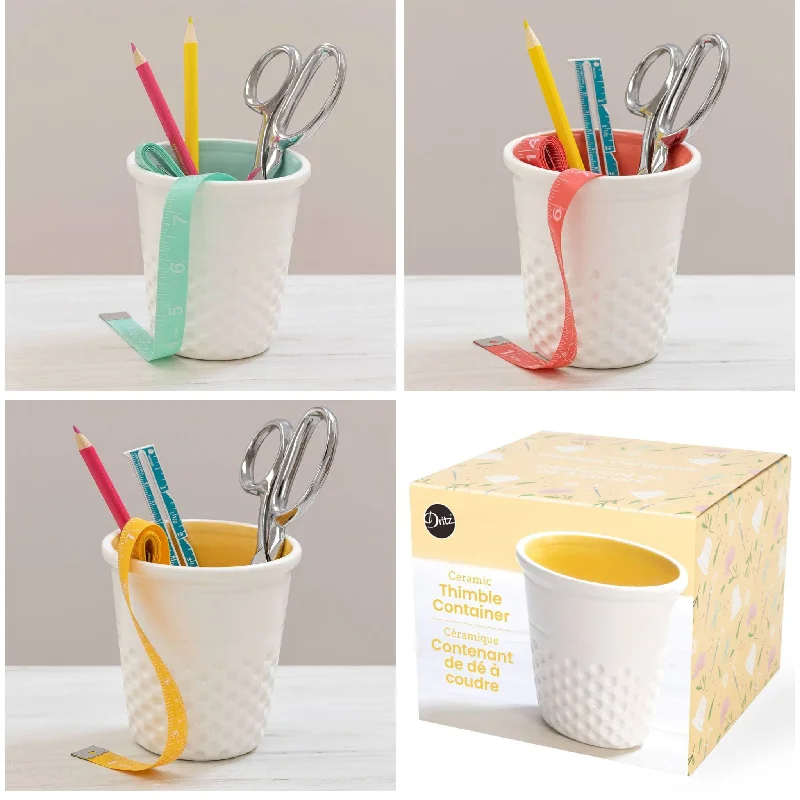 Stencils for painting and handicrafts in various designs Dritz, Ceramic Thimble Container Stencils for painting and handicrafts in various designs Dritz, Ceramic Thimble Container