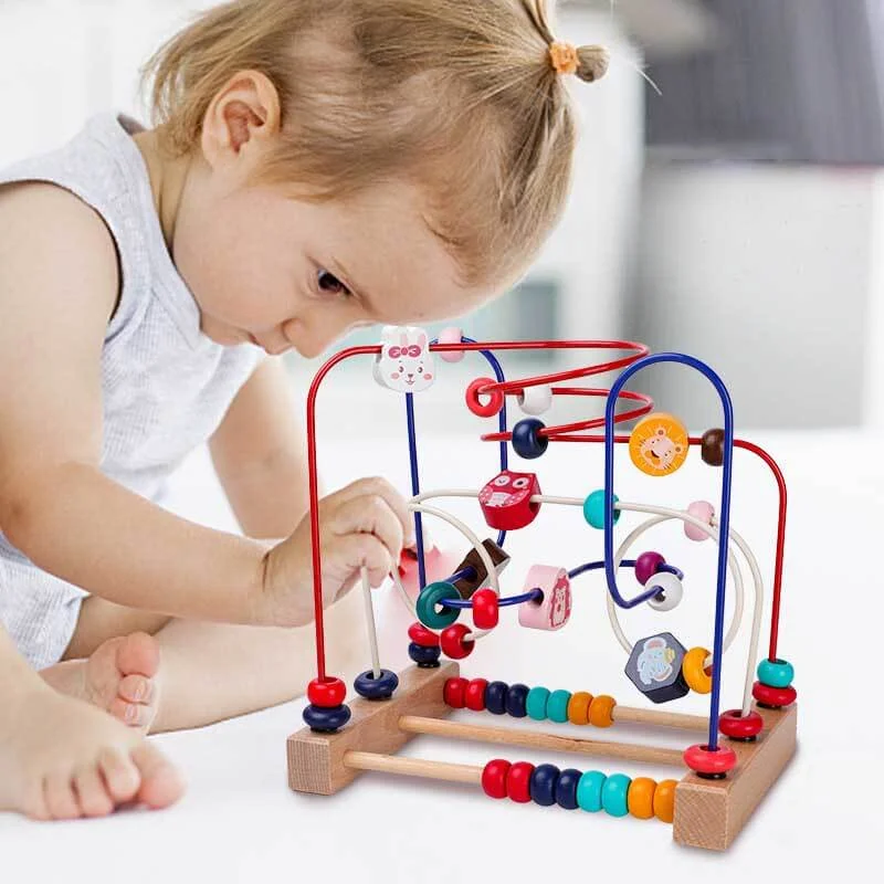 Wooden treehouses for outdoor adventures​ Early Learning String Beads Game