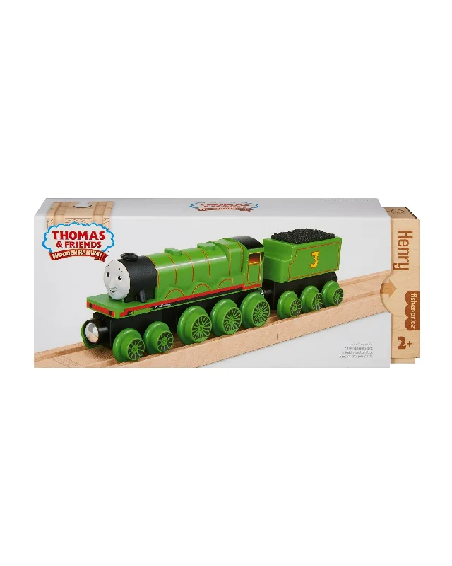 Wooden play snowmobiles for winter - themed play Fisher Price Thomas and Friends Wooden Railway Henry Engine and Coal Car
