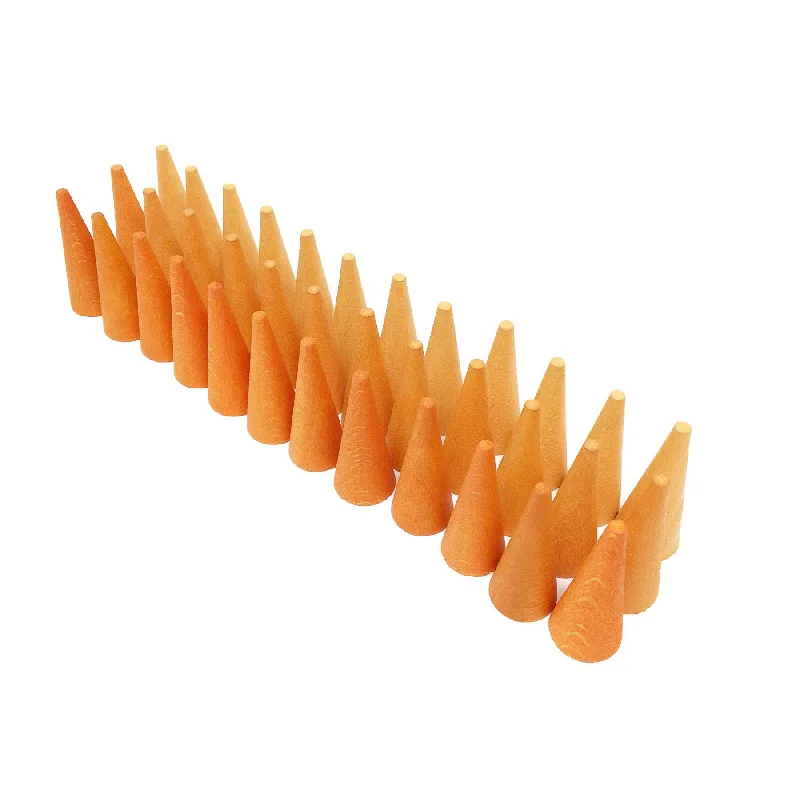 Wooden play snowmobiles for winter - themed play Wooden Mandala Set - Orange Cones