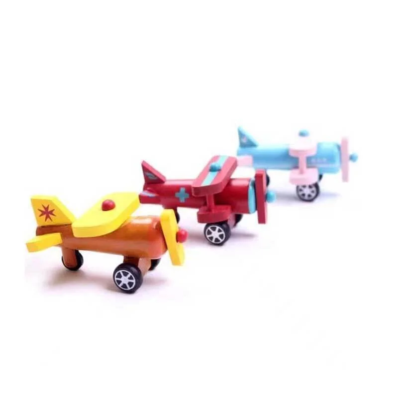Wooden sensory toys for tactile exploration​ Handmade Wooden Airplane Series