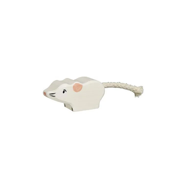 Wooden push - along toys for mobility support​ Holztiger white mouse