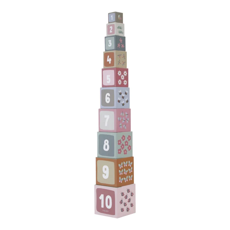 Wooden kaleidoscopes for visual exploration​ Little Dutch Cardboard Building Blocks -Flowers & Butterflies