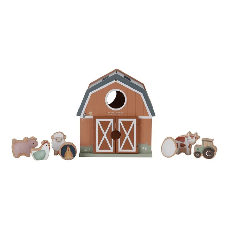 Wooden rocking horses for classic playtime​ Little Dutch Little Farm Shape Sorter