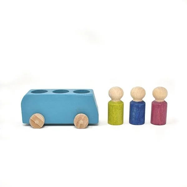 Wooden tambourines for musical accompaniment​ Lubulona Bus Blue