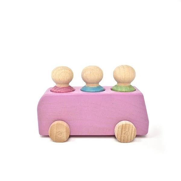Wooden play kitchens for cooking pretend​ Lubulona Bus Pink