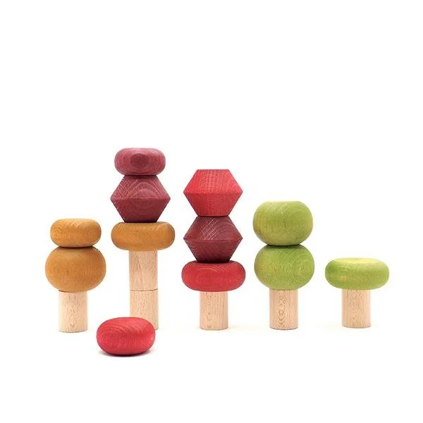 Wooden play zoos for animal - related play​ Lubulona Stacking Trees Autumn