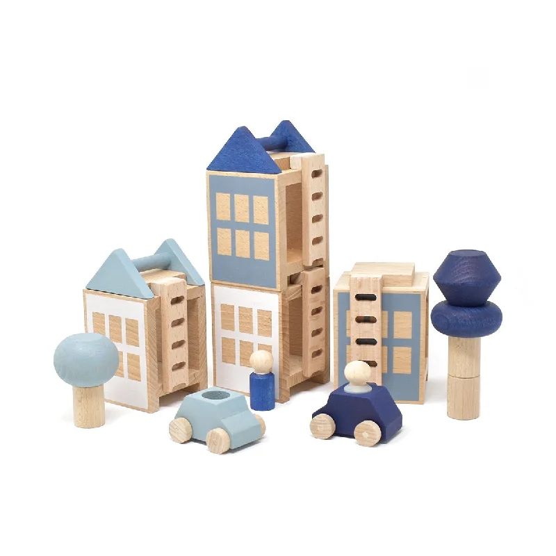 Wooden play libraries for reading pretend​ Lubulona Town Winterburg Maxi
