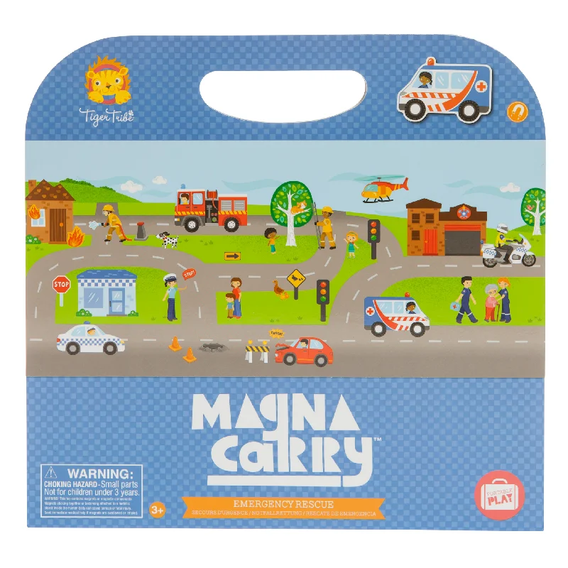 Wooden toy trucks for transportation play​ Magna Carry - Emergency Rescue