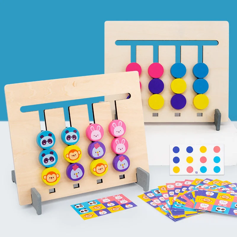 Wooden sensory toys for tactile exploration​ Memory Four-color Chess