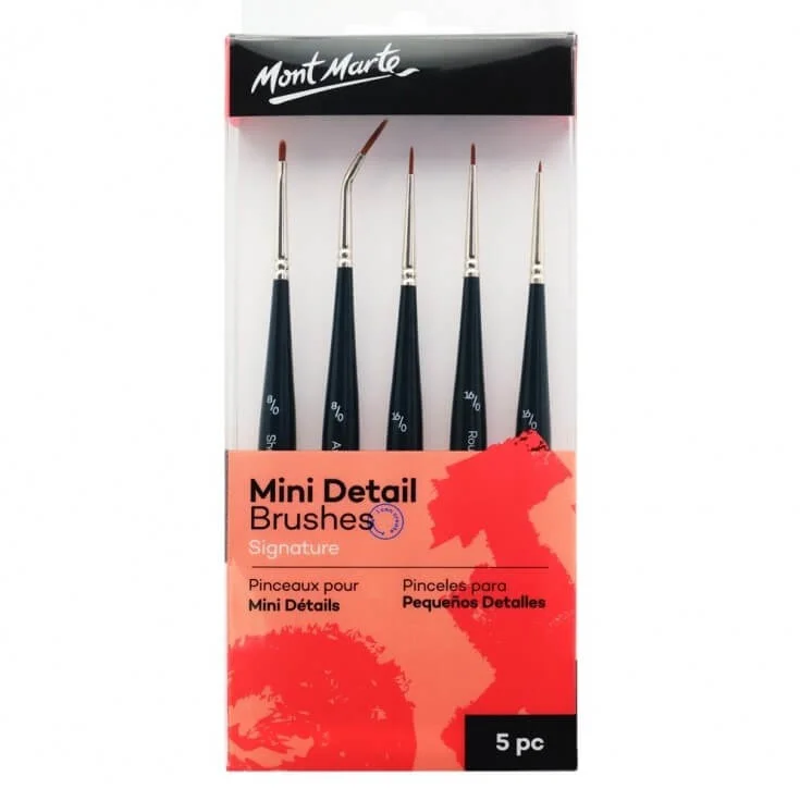 Painting and handicraft supplies for pet - themed projects​ Mini Detail Brush Set - 5 Pack