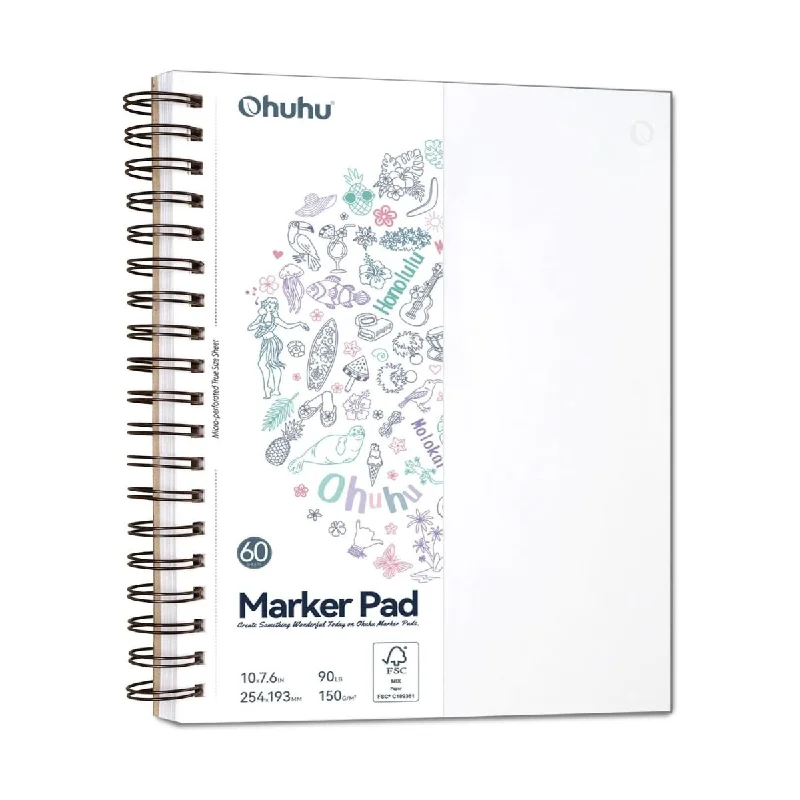 Handicraft supplies for making Christmas decorations Ohuhu Bleedproof 60 Sheets 7.6"x10" Double-Sided Marker Pad with Spiral Bound and Acid-Free for Sketch, Drawing and Illustration | Y44-83000-43 Handicraft supplies for making Christmas decorations Ohuhu Bleedproof 60 Sheets 7.6"x10" Double-Sided Marker Pad with Spiral Bound and Acid-Free for Sketch, Drawing and Illustration | Y44-83000-43