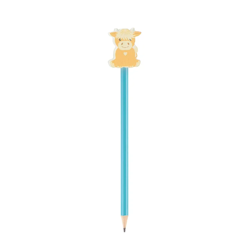 Wooden toy cars with smooth - rolling wheels​ Orange Tree Toys Highland Cow Pencil