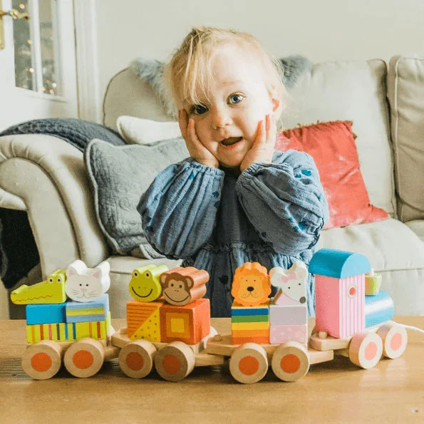 Wooden glow - in - the - dark toys for nighttime play​ Orange Tree Toys Wooden Animal Puzzle Train