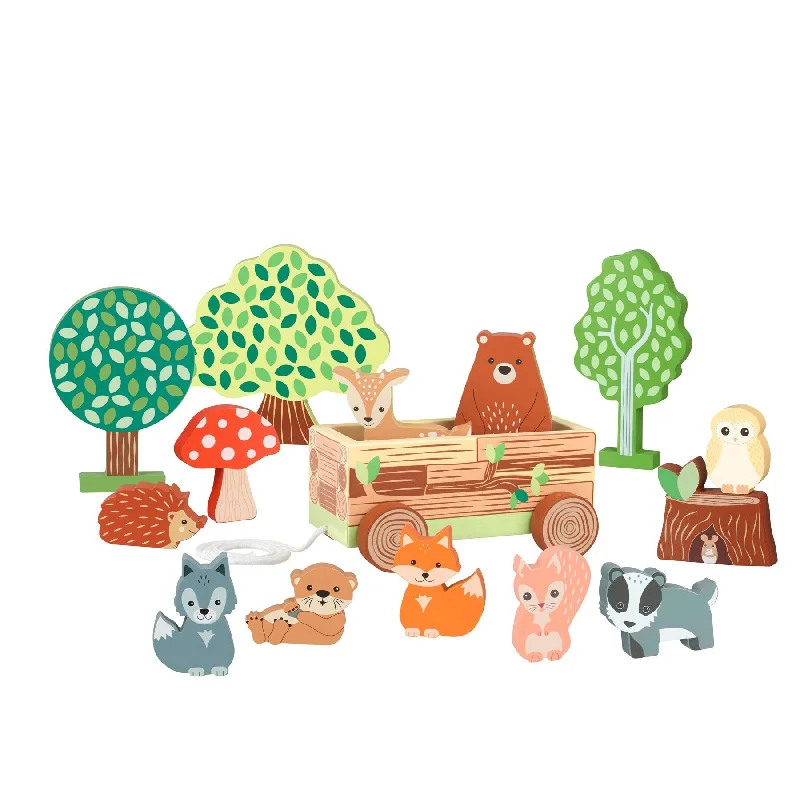 Wooden fairy houses for magical play​ Orange Tree Toys Woodland Play Set