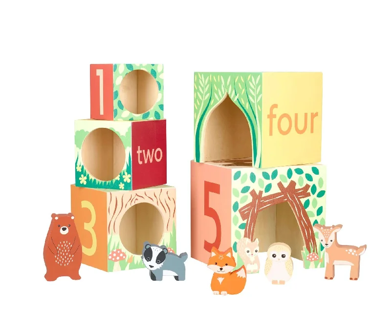 Wooden play pirate ships for pirate adventures​ Orange Tree Toys Woodland Wooden Stacking Cubes