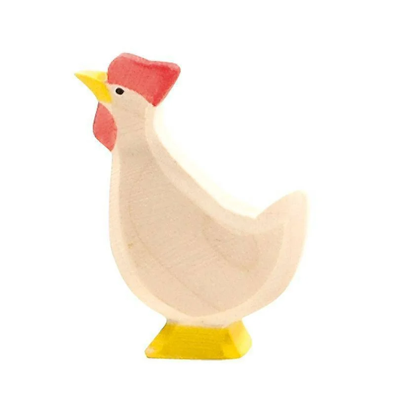Wooden water toys for bath or pool play​ Ostheimer White Hen, Head Up
