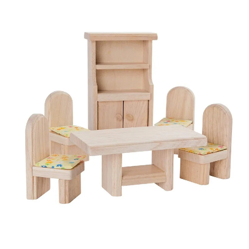 Wooden stacking toys for fine motor skills​ Plan Toys dining room classic