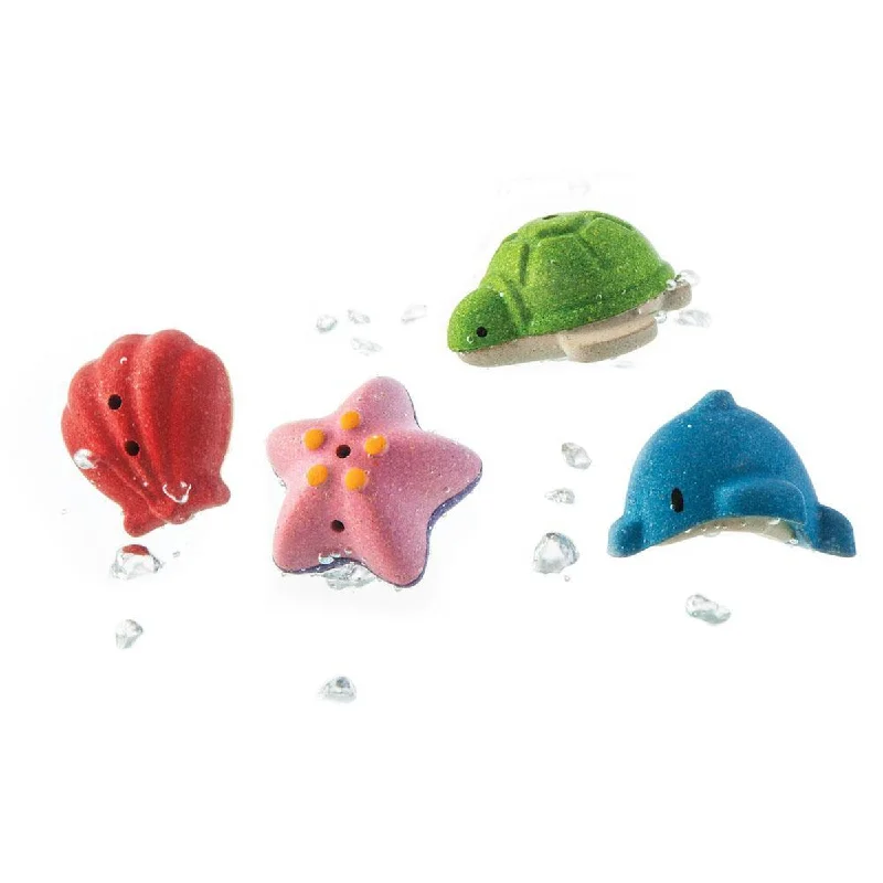 Wooden puppet sets for storytelling​ Plan Toys sea life bath set