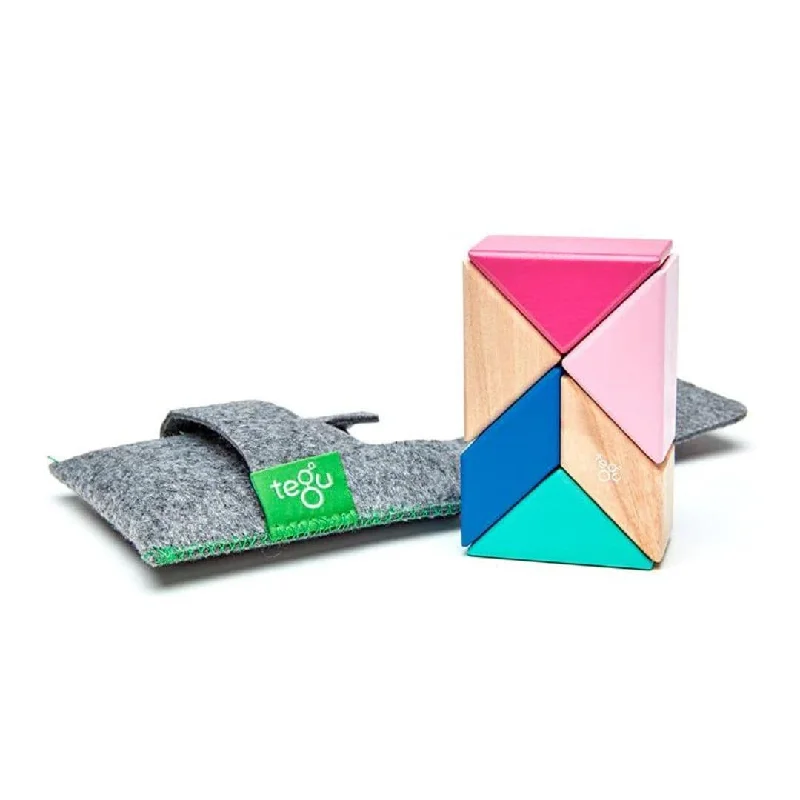 Wooden play museums for cultural exploration​ Pocket Pouch Prism Wooden Magnetic Blocks - Blossom