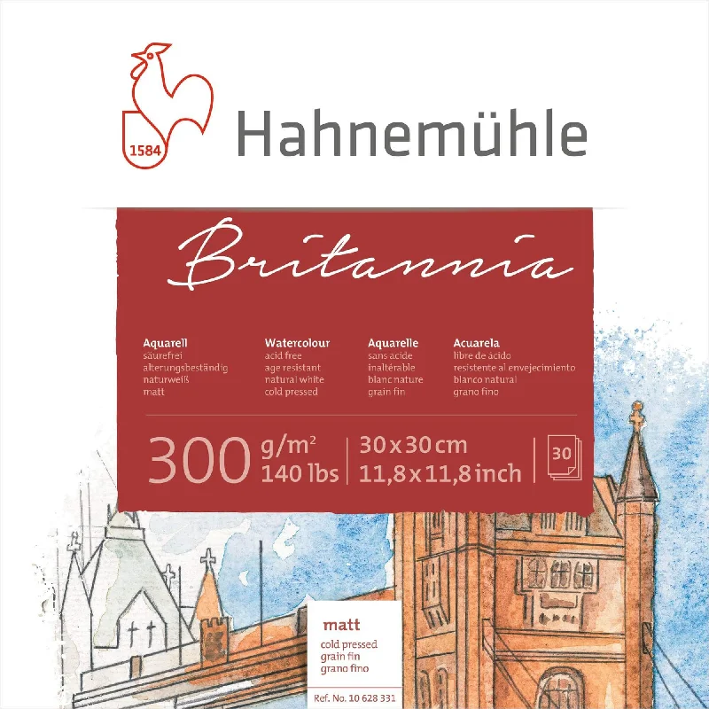 Art supplies for creating personalized greeting cards​ Hahnemühle Britannia Square Watercolour Blocks - 300gsm (140lb) - Cold Pressed