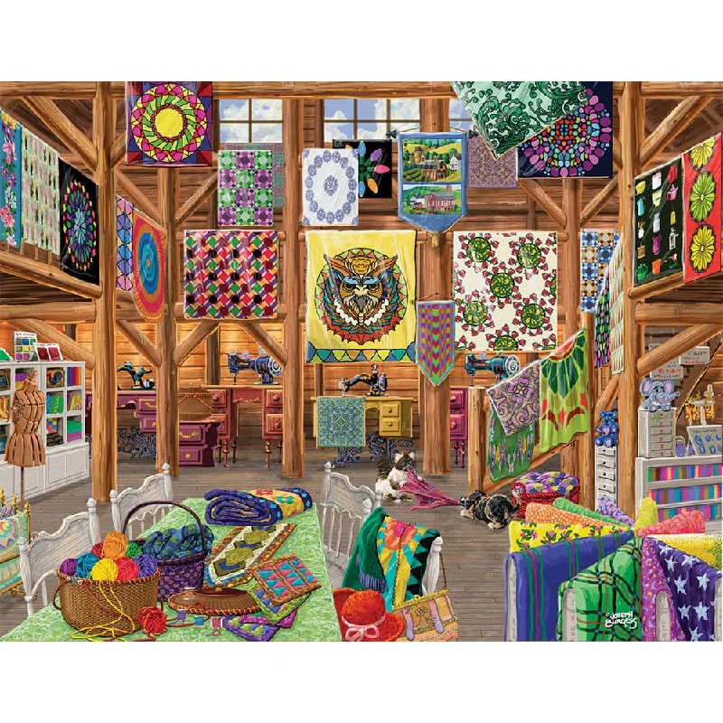 Art storage boxes for organizing supplies neatly​ Quilted With Love 1000pc Jigsaw Puzzle