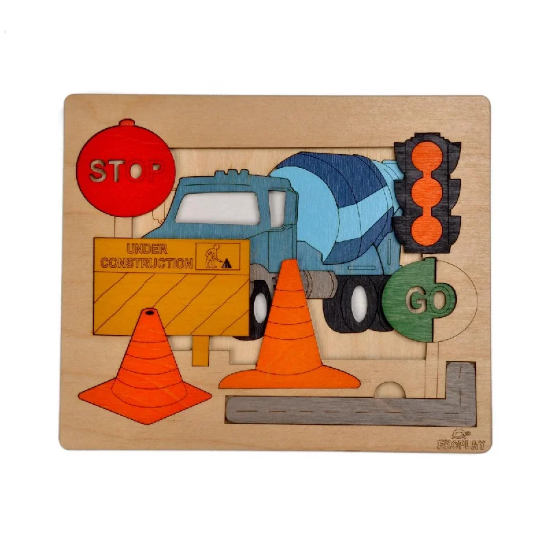 Wooden play construction sites for building play​ Road Construction