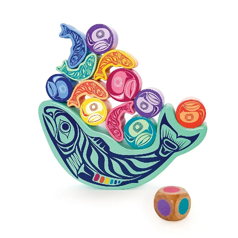 Wooden play police stations for law - enforcement play​ salmon and eggs balancing game