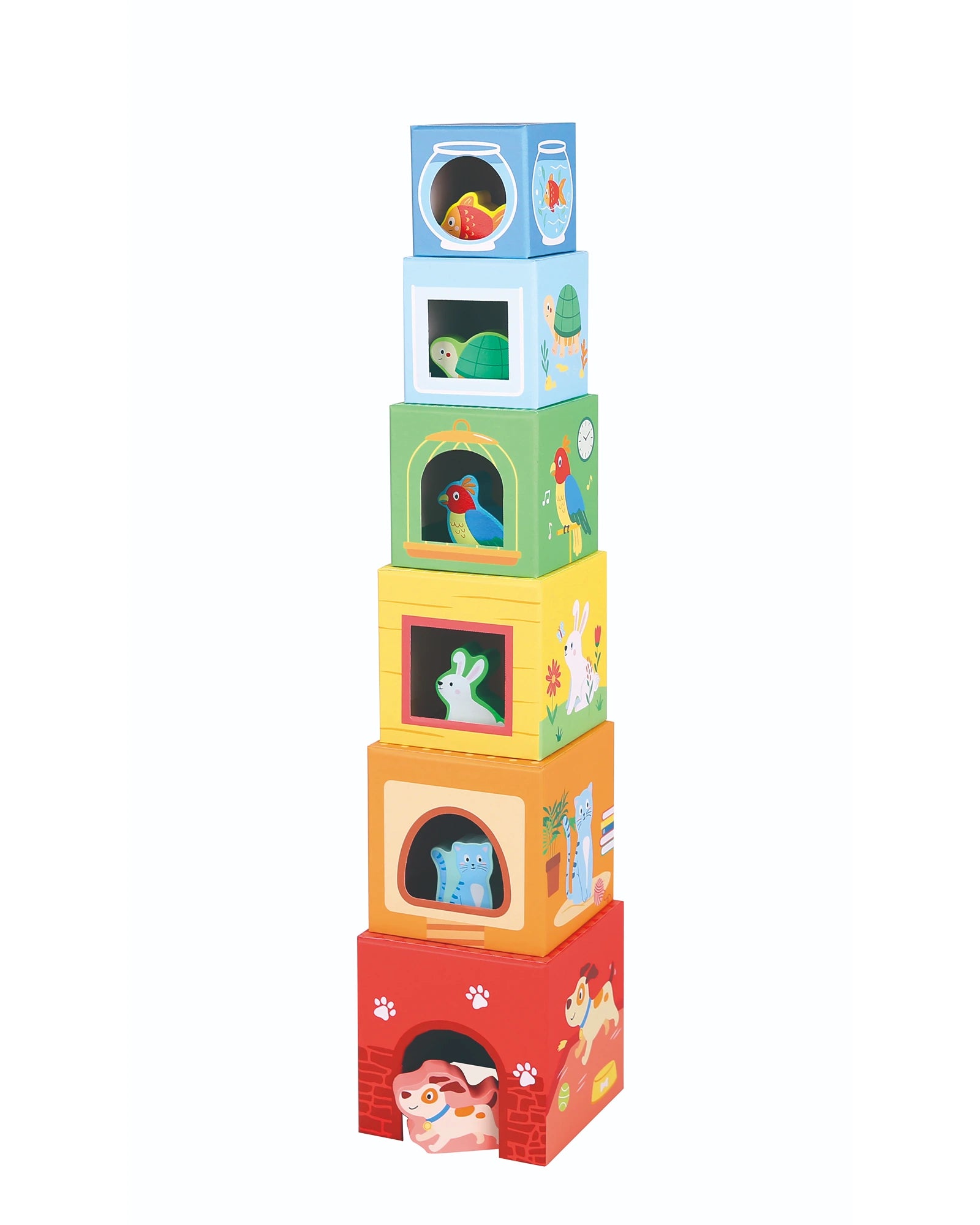 Wooden swing toys for gentle motion​ Bello Stacking Cubes With Pets