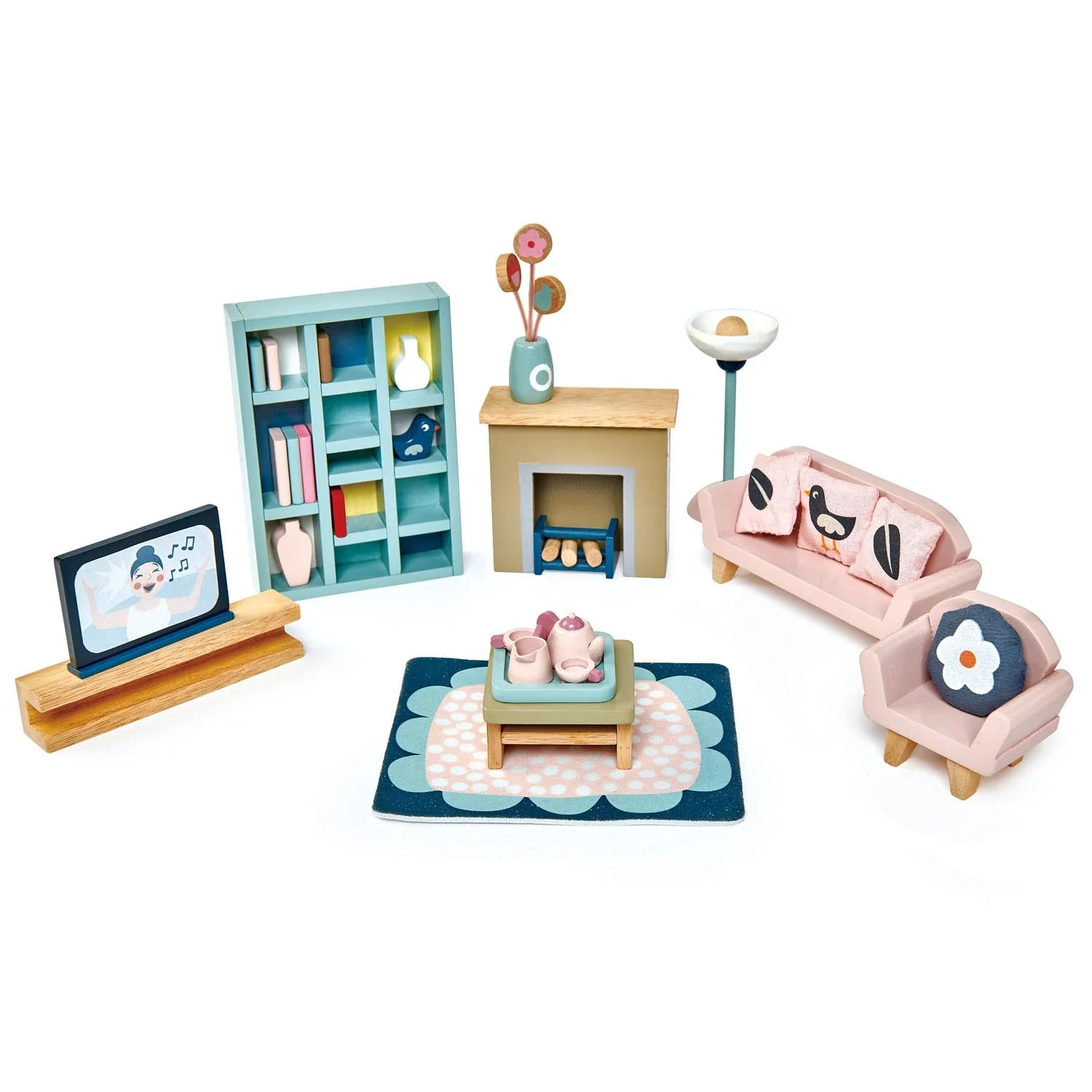 Wooden flutes for musical exploration​ Dovetail Wooden Dollhouse Living Room Set