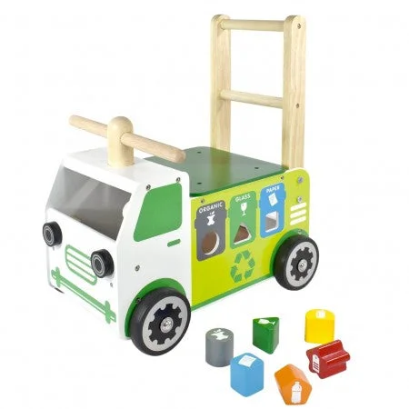Wooden play fairy gardens for magical play​ Walk and Ride Recycling Truck Sorter