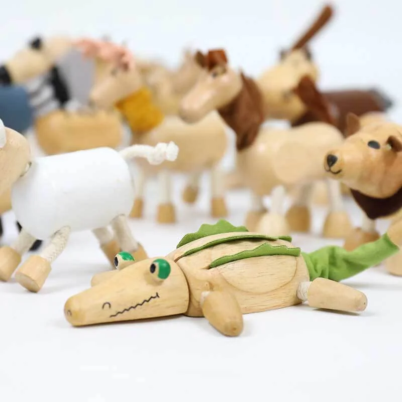 Wooden binoculars for pretend exploration​ Wooden Animals Building Blocks