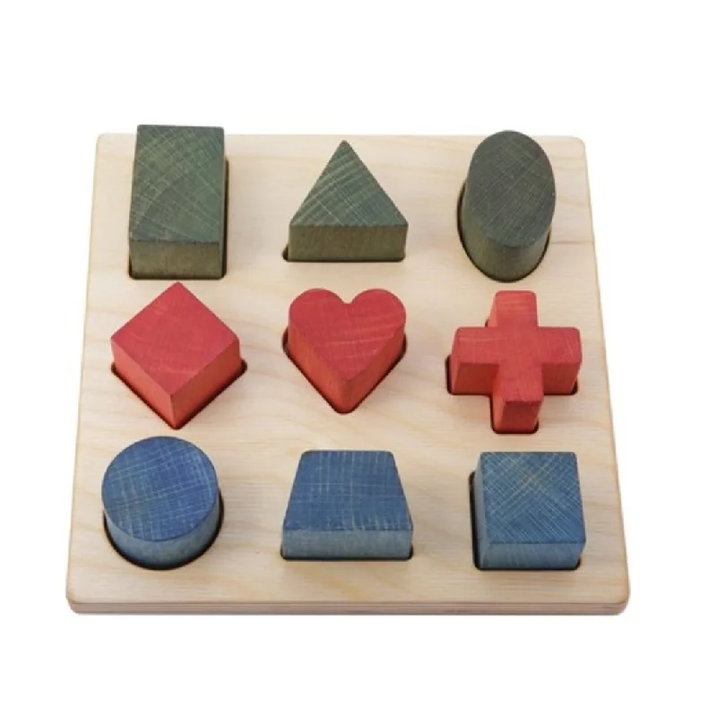 Wooden play stores for shopping pretend​ Rainbow Shapes Wooden Puzzle