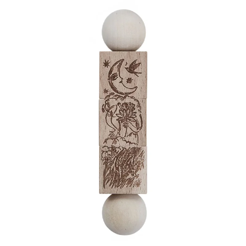 Wooden rattles for baby play​ Twisting Blocks Story Puzzle - Secret Garden