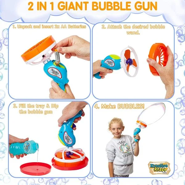 Outdoor toys for International Children's Day like global - friendship - themed outdoor games 2 in 1 Giant Outdoor Play Summer Bubble Blaster Gun Outdoor toys for International Children's Day like global - friendship - themed outdoor games 2 in 1 Giant Outdoor Play Summer Bubble Blaster Gun